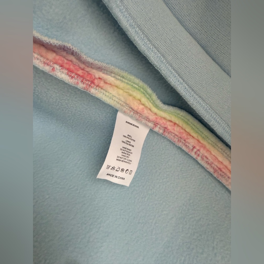 Sundae School Rainbow Valentine’s Day Drop Rainbow Fleece Unisex Small - Picture 10 of 14